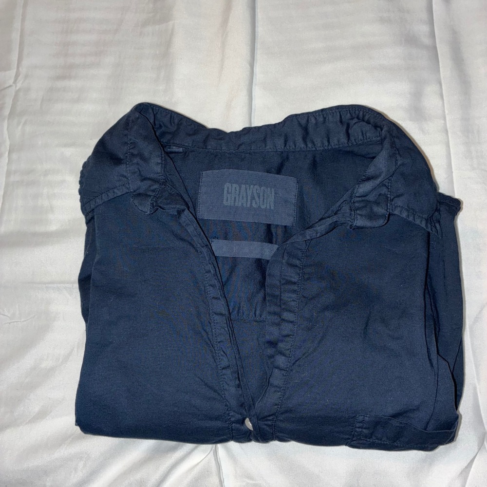 Grayson Dress Shirt Mini Dress Long Sleeve‎ Pockets Casual Womens Size-XL